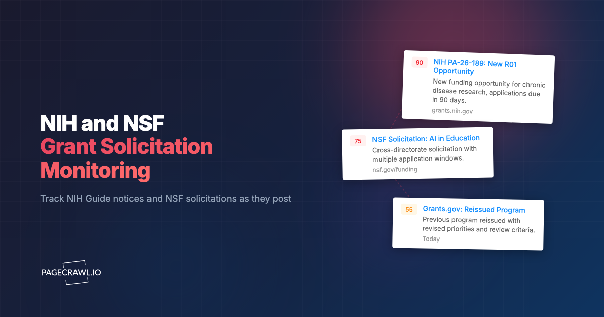 NIH and NSF Grant Solicitation Monitoring