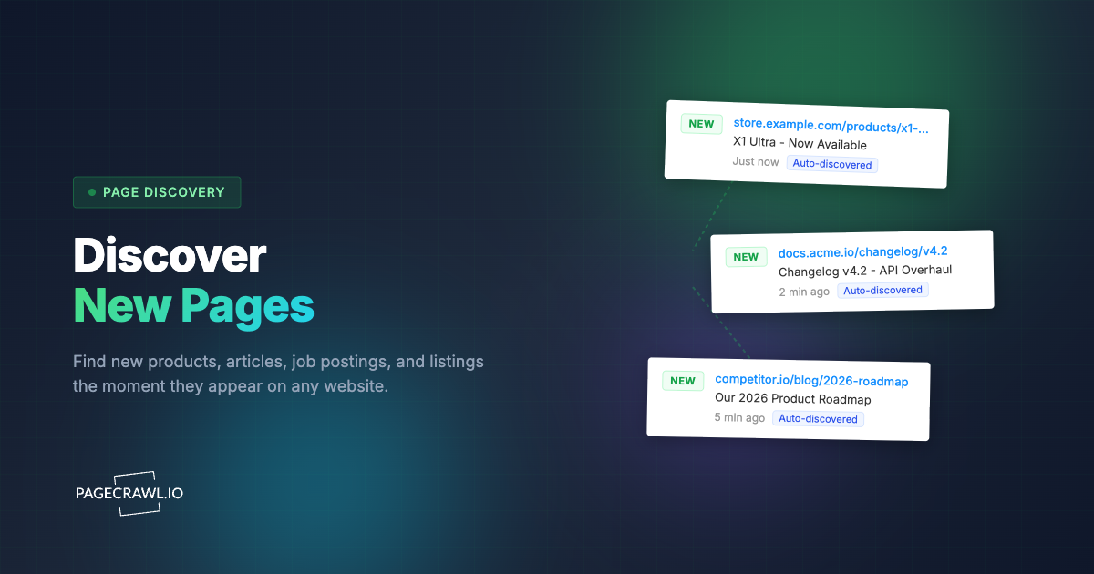 Automatically Discover New Pages on Any Website